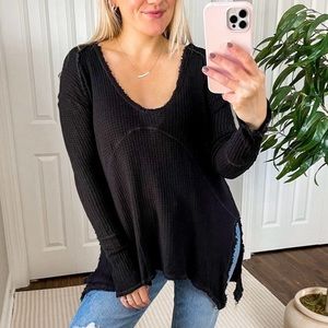 Black Oversized Free People Sweater Size Small